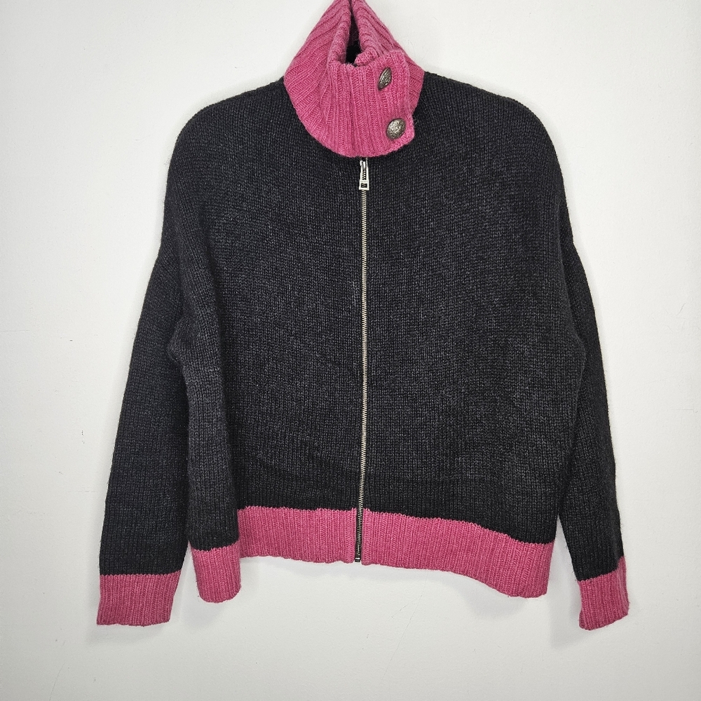 Zadig & Voltaire Black and Pink Sweater Cardigan